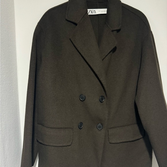 Olive Oversized Blazer Style Peacoat - Picture 1 of 5